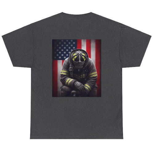 Firefighter with Flag T-Shirt